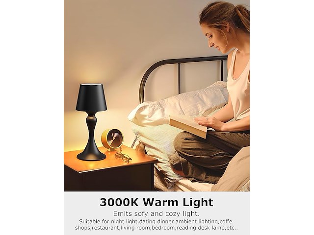 Irotine zwarte tafellamp (2 stuks) - afbeelding 3 van  6