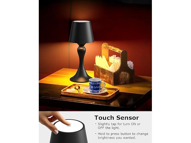 Irotine zwarte tafellamp (2 stuks) - afbeelding 4 van  6