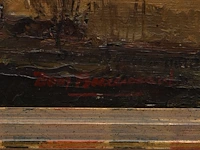 Isidoor boerewaard (1893-1972), view of a farm in winter, oil on panel 36 x 48 cm. (14.16 x 18.89 in.), frame: 50 x 62 cm. (19.67 x 24.41 in.) - afbeelding 4 van  7