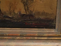 Isidoor boerewaard (1893-1972), view of a farm in winter, oil on panel 36 x 48 cm. (14.16 x 18.89 in.), frame: 50 x 62 cm. (19.67 x 24.41 in.) - afbeelding 5 van  7