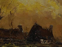 Isidoor boerewaard (1893-1972), view of a farm in winter, oil on panel 36 x 48 cm. (14.16 x 18.89 in.), frame: 50 x 62 cm. (19.67 x 24.41 in.) - afbeelding 6 van  7