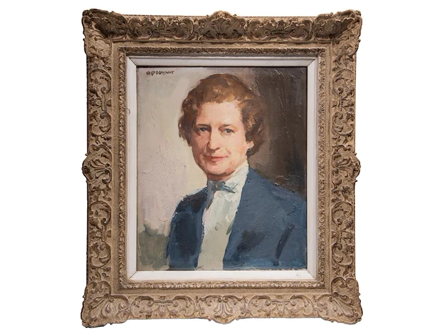 Isidoor opsomer (1878-1967), portrait of a man, oil on canvas 55 x 46 cm. (21.64 x 18.10 in.), frame: 80 x 70 cm. (31 1/2 x 27.55 in.) - afbeelding 2 van  5