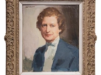 Isidoor opsomer (1878-1967), portrait of a man, oil on canvas 55 x 46 cm. (21.64 x 18.10 in.), frame: 80 x 70 cm. (31 1/2 x 27.55 in.) - afbeelding 2 van  5