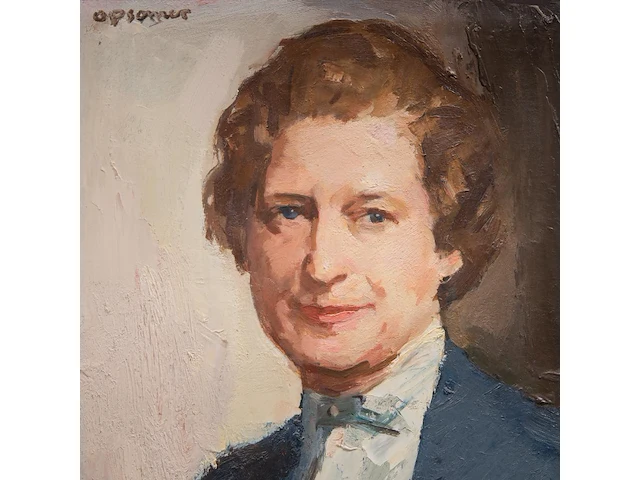 Isidoor opsomer (1878-1967), portrait of a man, oil on canvas 55 x 46 cm. (21.64 x 18.10 in.), frame: 80 x 70 cm. (31 1/2 x 27.55 in.) - afbeelding 4 van  5