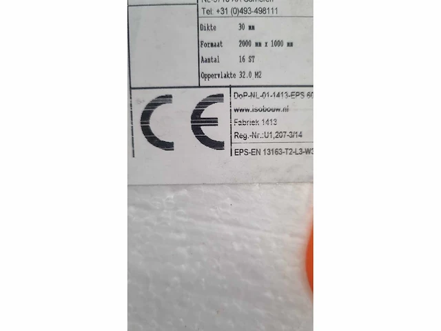 Isobouw - 2000mm x 1000mm x 30mm - tempex isolatie platen pak 16 stuks - afbeelding 3 van  3