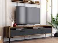 Istanbul tu tv-meubel | 100% melamine | walnoot, antraciet - afbeelding 1 van  5
