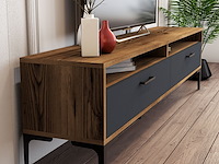 Istanbul tu tv-meubel | 100% melamine | walnoot, antraciet - afbeelding 3 van  5
