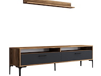 Istanbul tu tv-meubel | 100% melamine | walnoot, antraciet - afbeelding 4 van  5