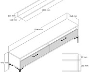 Istanbul tu tv-meubel | 100% melamine | walnoot, antraciet - afbeelding 5 van  5