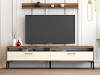 Istanbul tu tv-meubel | 100% melamine | walnoot, crème - afbeelding 1 van  6