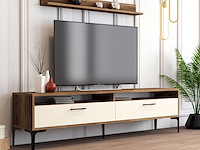 Istanbul tu tv-meubel | 100% melamine | walnoot, crème - afbeelding 2 van  6