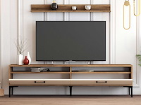 Istanbul tu tv-meubel | 100% melamine | walnoot, crème - afbeelding 3 van  6