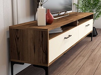 Istanbul tu tv-meubel | 100% melamine | walnoot, crème - afbeelding 4 van  6