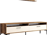 Istanbul tu tv-meubel | 100% melamine | walnoot, crème - afbeelding 5 van  6