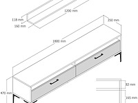 Istanbul tu tv-meubel | 100% melamine | walnoot, crème - afbeelding 6 van  6