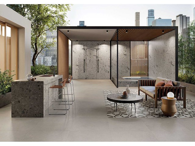Italgraniti silver grain grey antislip 80x80x2 cm - keramische tuintegel 38m² - afbeelding 2 van  2
