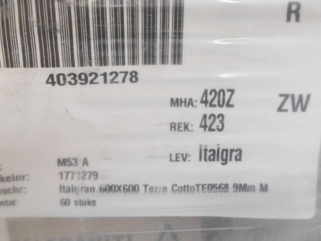 Italgraniti terre cotto mat tegel 60x60 cm 19,8 m² - afbeelding 5 van  5