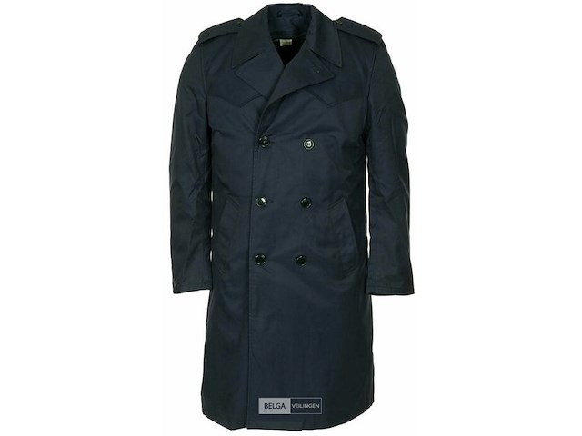 Italiaanse leger trench coat marineblauw met binnenvoering maat large - afbeelding 2 van  2