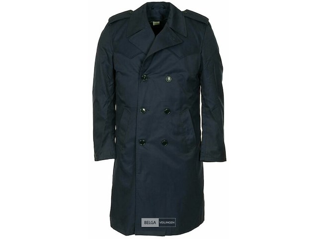 Italiaanse leger trench coat marineblauw met losse binnenvoering maat small - afbeelding 1 van  3