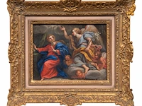 Italian school, the annunciation, oil on copper 17 x 22 cm. (6.69 x 8.66 in.), frame: 30 x 35 cm. (11.81 x 13.77 in.) - afbeelding 2 van  6
