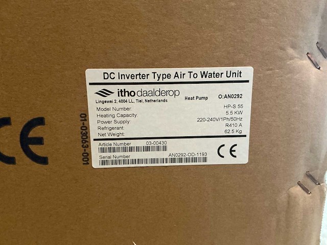Itho daalderop hp-s 55 warmtepomp set (ongebruikt! in verpakking!) - afbeelding 2 van  2