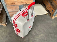 Ivs grote reiskoffer beige/rood met cijferslot en 4 zwenkwielen - afbeelding 3 van  7
