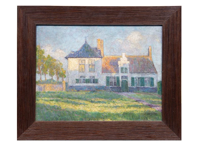 J. deseine, the country house, oil on canvas 38 x 49 cm. (14.96 x 19.28 in.), frame: 50 x 61 cm. (19.67 x 24.01 in.) - afbeelding 2 van  5