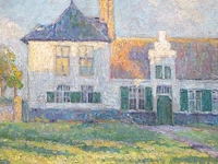 J. deseine, the country house, oil on canvas 38 x 49 cm. (14.96 x 19.28 in.), frame: 50 x 61 cm. (19.67 x 24.01 in.) - afbeelding 5 van  5