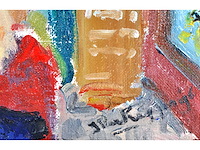 J. verheggen - france laon, touristes en plein - olie op doek - 50x40 cm - afbeelding 3 van  7