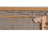 J. verheggen - france laon, touristes en plein - olie op doek - 50x40 cm - afbeelding 7 van  7