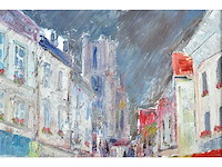 J. verheggen - france laon, touristes en plein - olie op doek - afbeelding 3 van  4