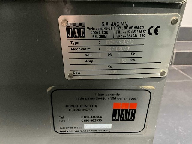 Jac ech/450/12 professioneel broodsnijmachine - functioneel - afbeelding 5 van  6