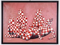 Jack gage – 4 filles - olie op doek - 90x120 cm - afbeelding 1 van  11