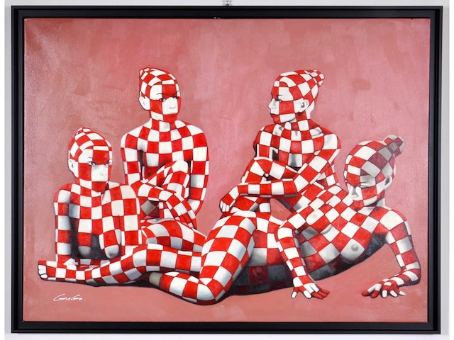 Jack gage – 4 filles - olie op doek - 90x120 cm - afbeelding 8 van  11