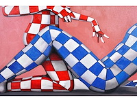 Jack gage – amour en rouge et bleu - olie op doek - 90x120 cm - afbeelding 3 van  13