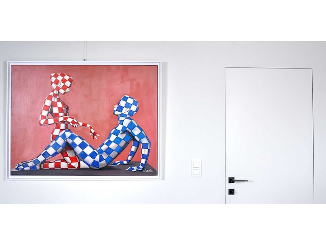Jack gage – amour en rouge et bleu - olie op doek - 90x120 cm - afbeelding 4 van  13