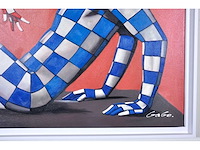 Jack gage – amour en rouge et bleu - olie op doek - 90x120 cm - afbeelding 7 van  13