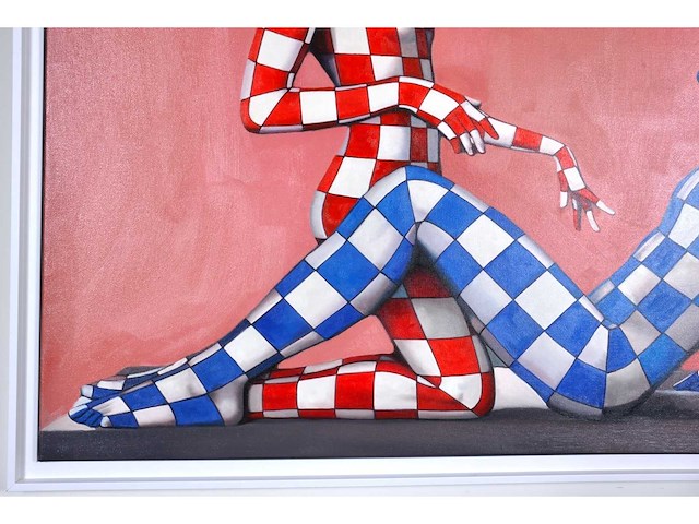 Jack gage – amour en rouge et bleu - olie op doek - 90x120 cm - afbeelding 10 van  13