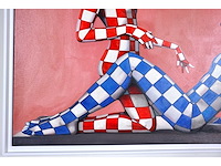 Jack gage – amour en rouge et bleu - olie op doek - 90x120 cm - afbeelding 10 van  13