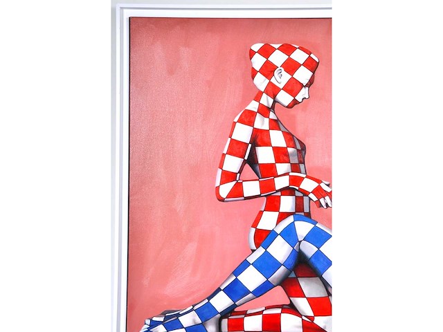 Jack gage – amour en rouge et bleu - olie op doek - 90x120 cm - afbeelding 11 van  13