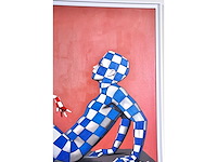 Jack gage – amour en rouge et bleu - olie op doek - 90x120 cm - afbeelding 12 van  13