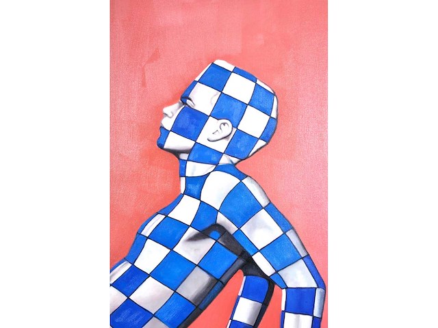 Jack gage – amour en rouge et bleu - olie op doek - 90x120 cm - afbeelding 13 van  13