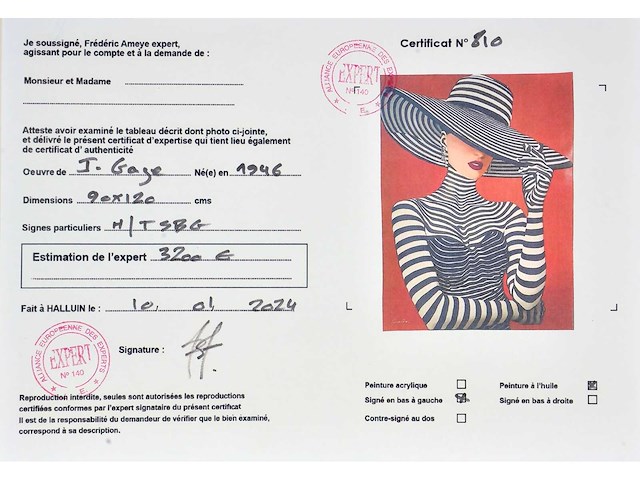 Jack gage – chapeau - olie op doek - 120x90 cm - afbeelding 10 van  14