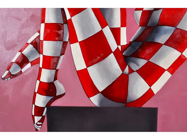 Jack gage – la pause - olie op doek - 100x100 cm - afbeelding 3 van  12