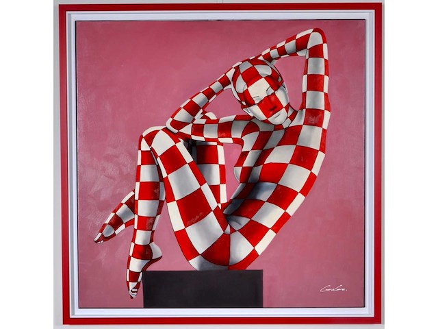 Jack gage – la pause - olie op doek - 100x100 cm - afbeelding 1 van  12