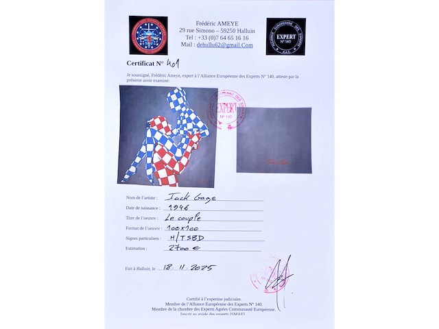 Jack gage – le couple - olie op doek - 100x100 cm - afbeelding 9 van  14