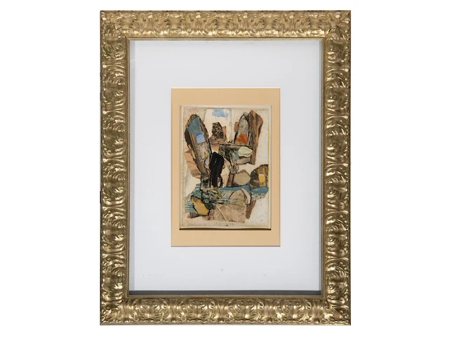 Jacques doucet (1924-1994), untitled, collage, 29 x 21 cm. (11.41 x 8.26 in.), frame: 75.5 x 60.5 cm. (29.71 x 23.82 in.) - afbeelding 2 van  3