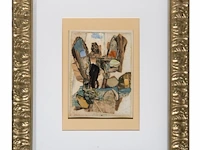 Jacques doucet (1924-1994), untitled, collage, 29 x 21 cm. (11.41 x 8.26 in.), frame: 75.5 x 60.5 cm. (29.71 x 23.82 in.) - afbeelding 2 van  3
