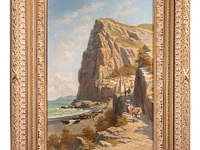 Jacques françois carabain (1834-1933), view of amalfi, oil on canvas 70 x 46 cm. (27.55 x 18.10 in.), frame: 98 x 76 cm. (38.57 x 29.92 in.) - afbeelding 2 van  7