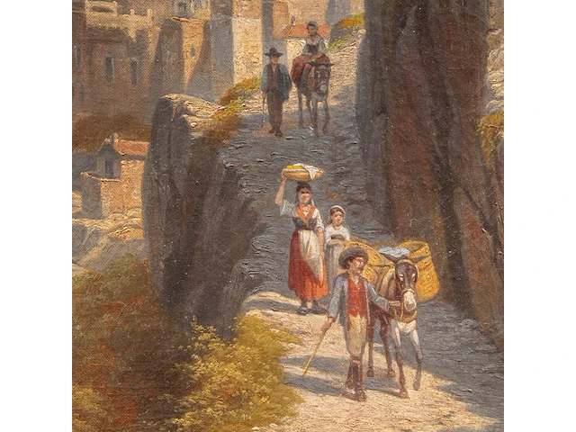 Jacques françois carabain (1834-1933), view of amalfi, oil on canvas 70 x 46 cm. (27.55 x 18.10 in.), frame: 98 x 76 cm. (38.57 x 29.92 in.) - afbeelding 5 van  7